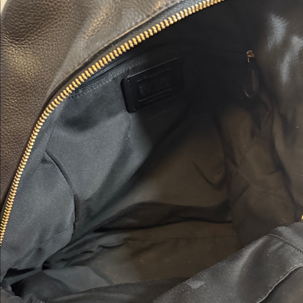 PreLoved- Coach Black Leather Backpack with Gold Accents - Picture 5 of 7